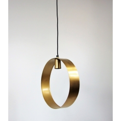 Lampa wisząca metalowa obręcz złota 33 cm